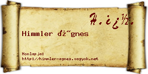 Himmler Ágnes névjegykártya